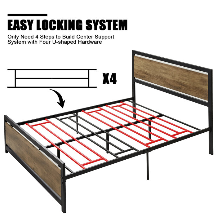 17 Stories OllieJay Metal Platform Bed & Reviews Wayfair